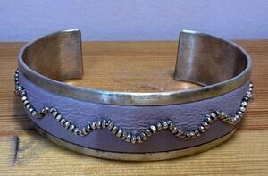 Chan Luu 925 Sterling Silver Purple Leather Cuff Bracelet 19.15g